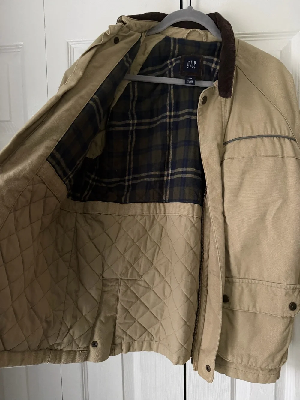 GAP Kids Tan Field Jacket with Brown Corduroy Collar